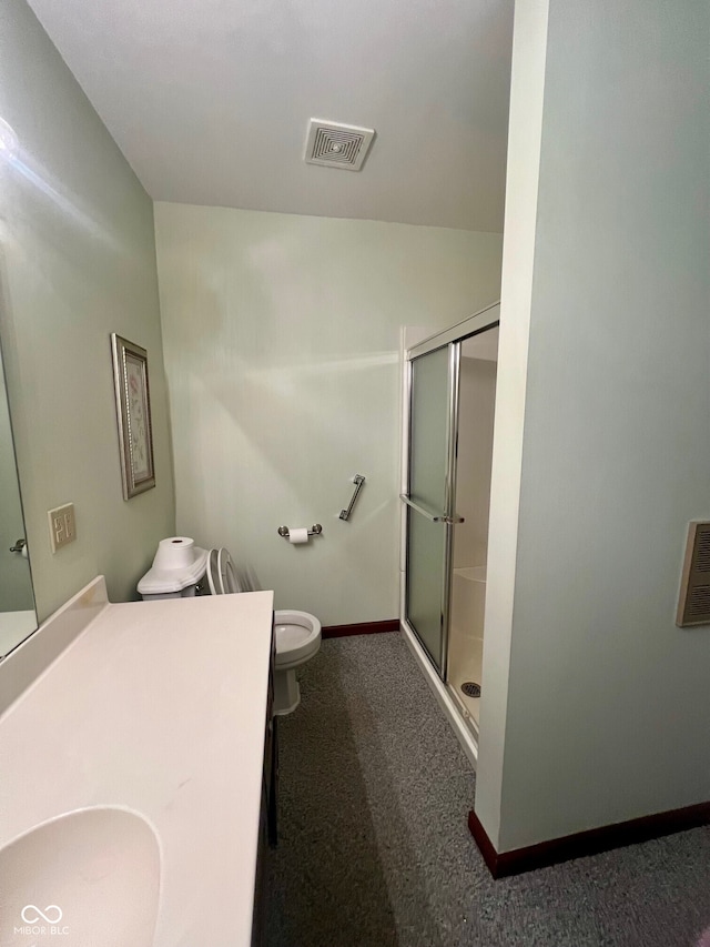 619 W 350 N, Covington, IN 47932 - full bath with toilet, a stall shower, vanity, and baseboards