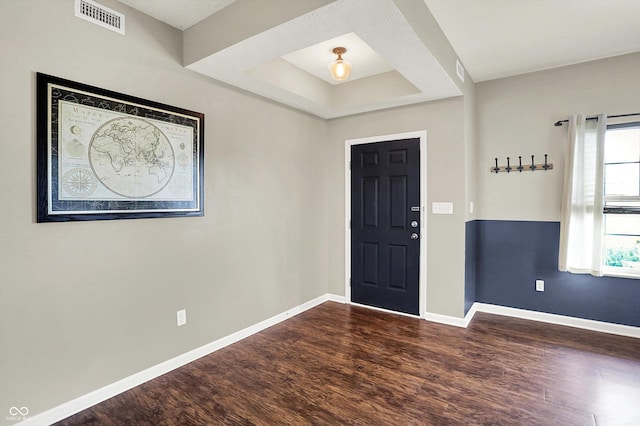 442 Mozart Dr, Greenfield, IN 46140 - foyer entrance with dark wood-type flooring and baseboards