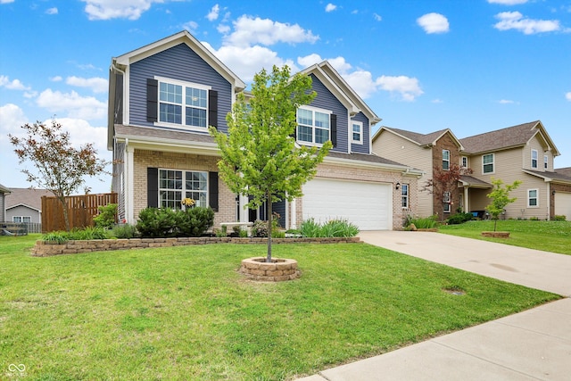 442 Mozart Dr, Greenfield, IN 46140 - traditional home featuring brick siding, concrete driveway, and an attached garage