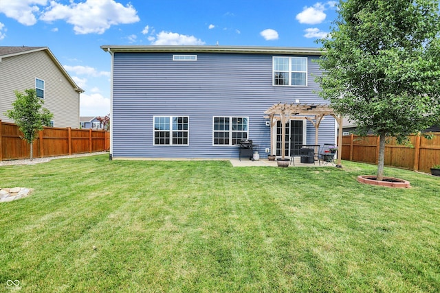442 Mozart Dr, Greenfield, IN 46140 - back of property featuring a pergola and a patio area