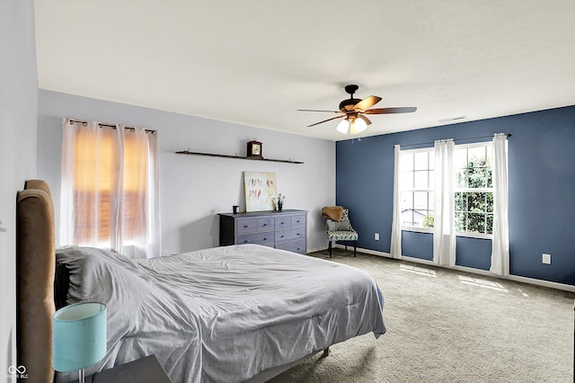 442 Mozart Dr, Greenfield, IN 46140 - carpeted bedroom featuring baseboards and a ceiling fan