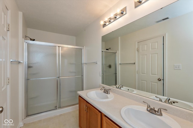 163 Clear Branch Dr, Brownsburg, IN 46112 - bathroom featuring an enclosed shower and double vanity