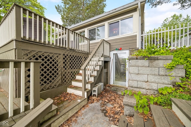 242 W Warford Dr, Princes Lakes, IN 46164 - back of property with a deck and stairway