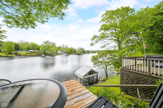 242 W Warford Dr, Princes Lakes, IN 46164 - dock featuring a water view