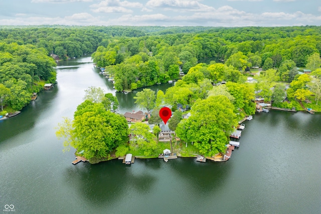 242 W Warford Dr, Princes Lakes, IN 46164 - drone / aerial view of a nearby body of water and a forest