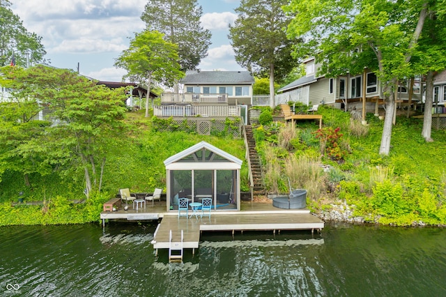 242 W Warford Dr, Princes Lakes, IN 46164 - dock with a deck with water view