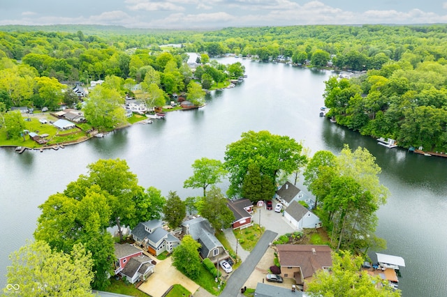 242 W Warford Dr, Princes Lakes, IN 46164 - aerial view of residential area with a forest and a large body of water