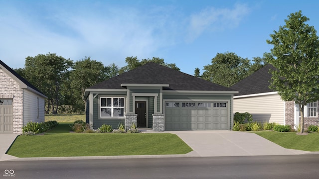 633 Bridgeman Rd, Avon, IN 46123 - view of front of house with driveway, a front yard, a garage, and a shingled roof