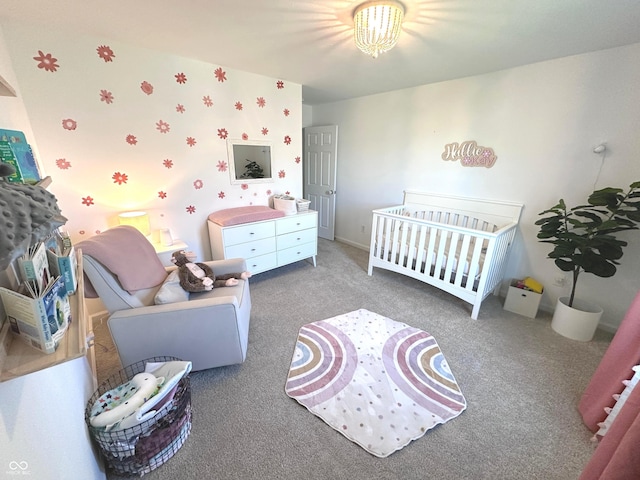 1056 Bent Branch Ln, Greenwood, IN 46143 - carpeted bedroom featuring a nursery area