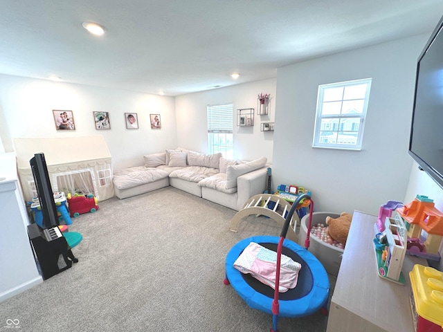 1056 Bent Branch Ln, Greenwood, IN 46143 - carpeted living area featuring recessed lighting