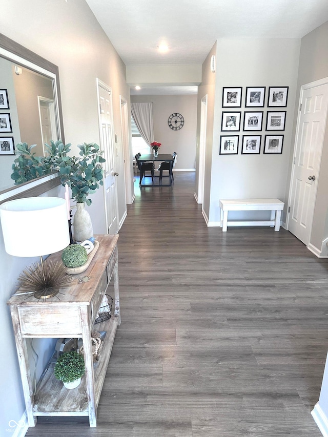 1056 Bent Branch Ln, Greenwood, IN 46143 - corridor with wood finished floors and baseboards