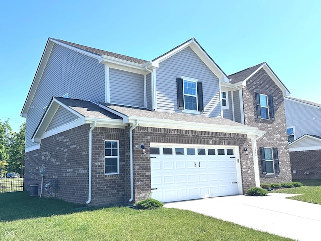 1056 Bent Branch Ln, Greenwood, IN 46143 - traditional-style house featuring driveway, brick siding, and an attached garage