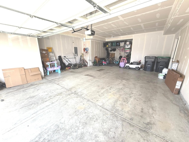 1056 Bent Branch Ln, Greenwood, IN 46143 - garage featuring a garage door opener and electric panel