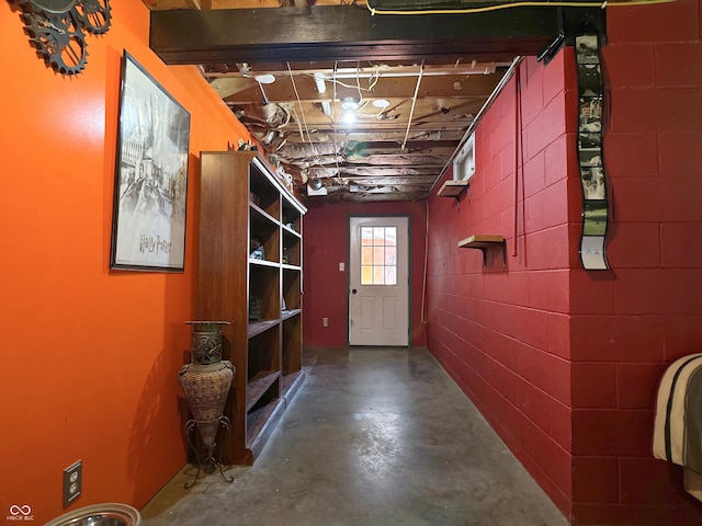 2544 N E Raintree Dr, New Castle, IN 47362 - basement with concrete block wall