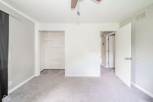 2544 N E Raintree Dr, New Castle, IN 47362 - unfurnished bedroom with carpet, ceiling fan, and a closet