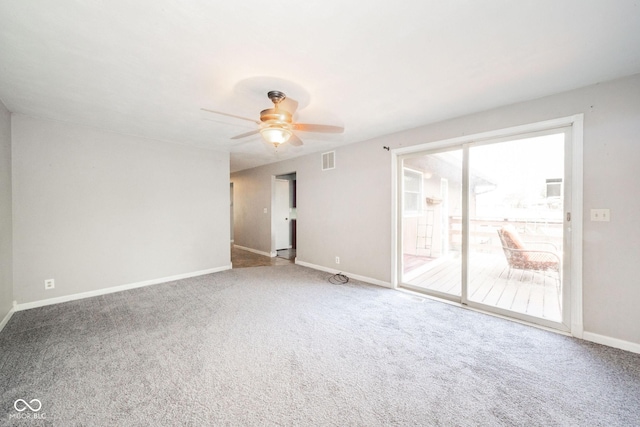 2544 N E Raintree Dr, New Castle, IN 47362 - carpeted empty room featuring a ceiling fan and baseboards