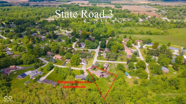 2544 N E Raintree Dr, New Castle, IN 47362 - aerial overview of property's location with property boundaries highlighted