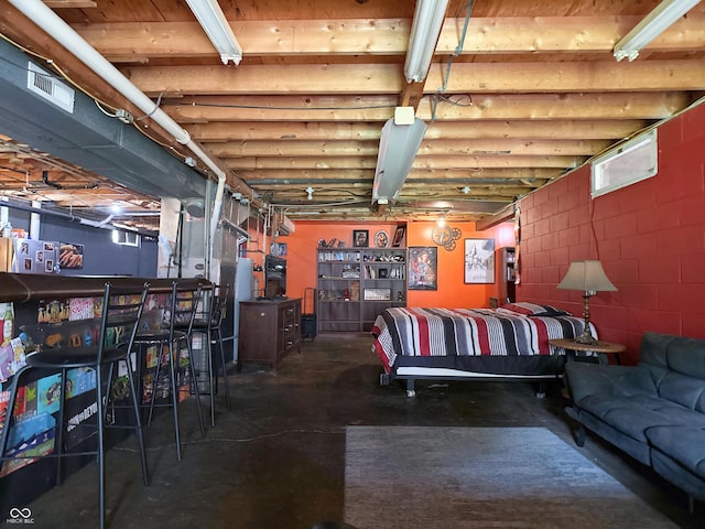 2544 N E Raintree Dr, New Castle, IN 47362 - unfinished basement featuring concrete block wall