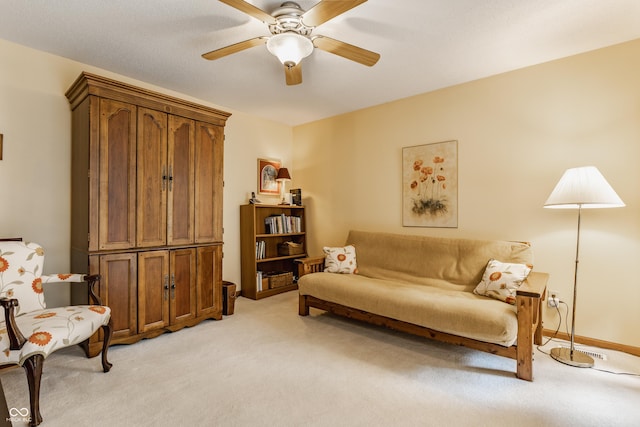 5326 White Marsh Ln, Indianapolis, IN 46226 - sitting room featuring light colored carpet and ceiling fan