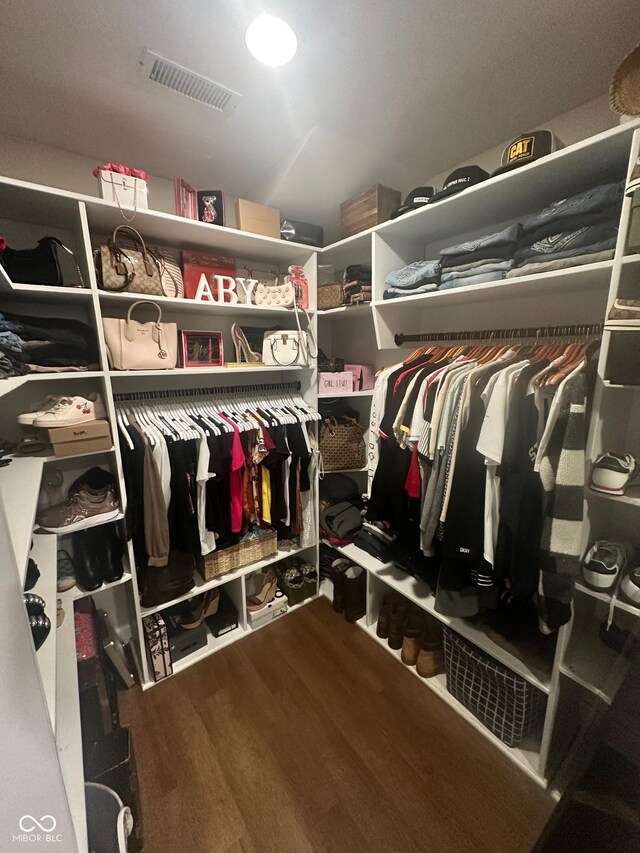 9527 Pepperidge Dr, Indianapolis, IN 46235 - spacious closet with wood finished floors