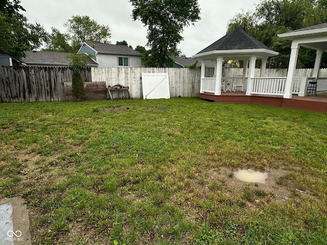 9527 Pepperidge Dr, Indianapolis, IN 46235 - view of yard featuring a gazebo and a deck