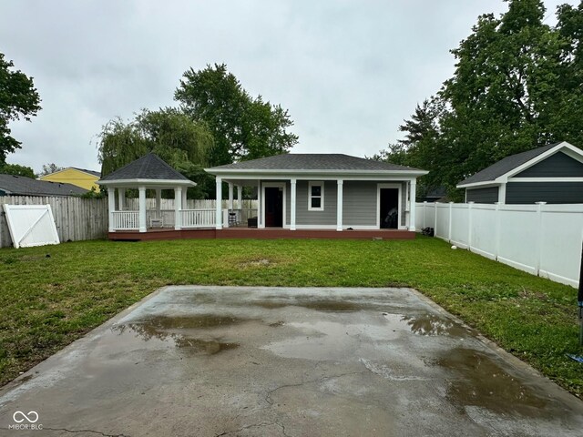 9527 Pepperidge Dr, Indianapolis, IN 46235 - rear view of house with a gazebo and a patio