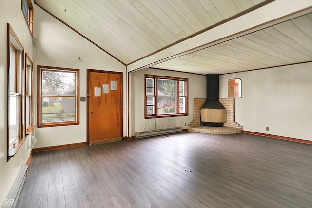 6580 N US Highway 31, Whiteland, IN 46184 - unfurnished sunroom with a baseboard heating unit and vaulted ceiling