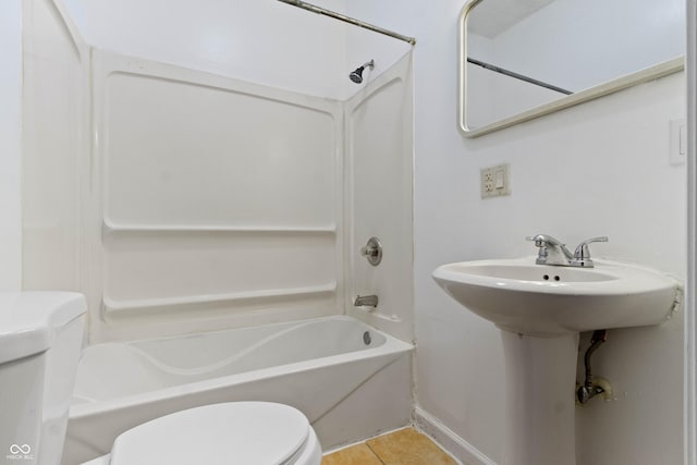 3636 Crescent Ave, Indianapolis, IN 46208 - bathroom featuring toilet,  shower combination, and tile patterned floors