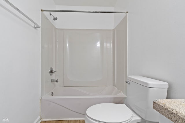 3636 Crescent Ave, Indianapolis, IN 46208 - bathroom with toilet, shower / tub combination, vanity, and wood finished floors