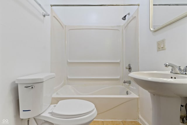 3636 Crescent Ave, Indianapolis, IN 46208 - bathroom featuring shower / tub combination, toilet, and tile patterned flooring