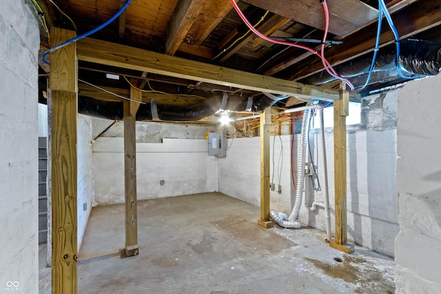 3636 Crescent Ave, Indianapolis, IN 46208 - unfinished below grade area with electric panel