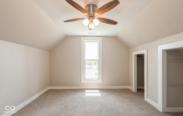 126 W Windsor St, Montpelier, IN 47359 - bonus room with carpet floors, lofted ceiling, a ceiling fan, and baseboards