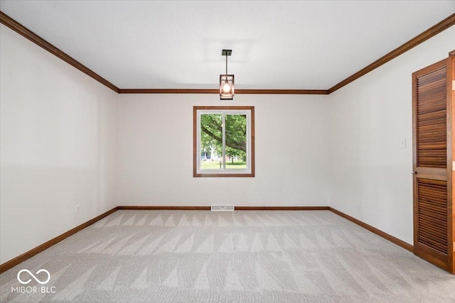 11123 Haverstick Rd, Carmel, IN 46033 - spare room with light colored carpet, ornamental molding, and baseboards