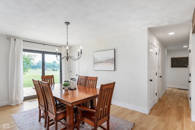 10274 S 400 W, Pendleton, IN 46064 - dining room with a chandelier, light wood-type flooring, and recessed lighting