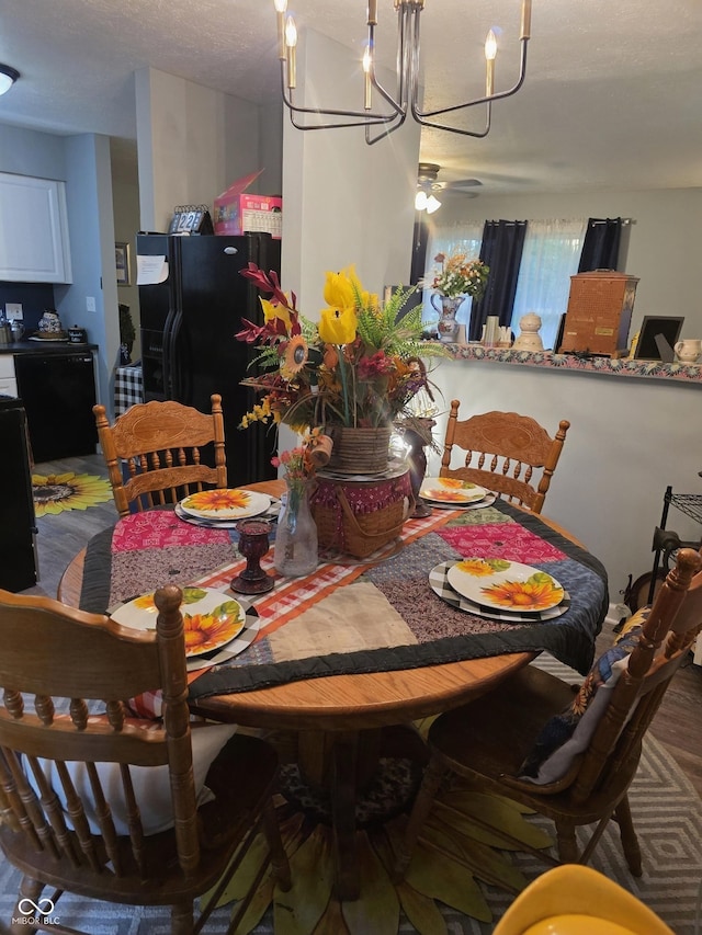 6305 W Hickory Hill Dr, North Vernon, IN 47265 - dining area with a chandelier