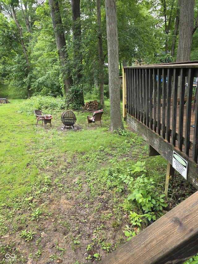 6305 W Hickory Hill Dr, North Vernon, IN 47265 - view of yard featuring a deck