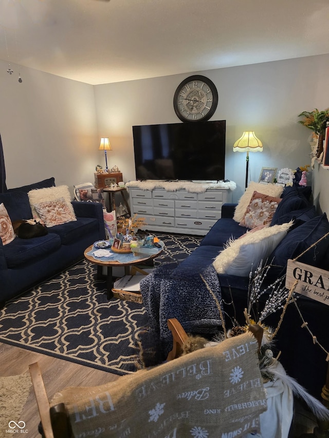 6305 W Hickory Hill Dr, North Vernon, IN 47265 - living area with wood finished floors