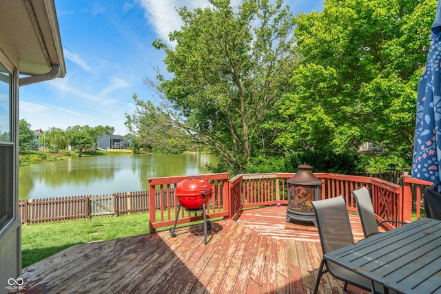 8376 Glen Highlands Dr, Indianapolis, IN 46236 - wooden terrace featuring a water view