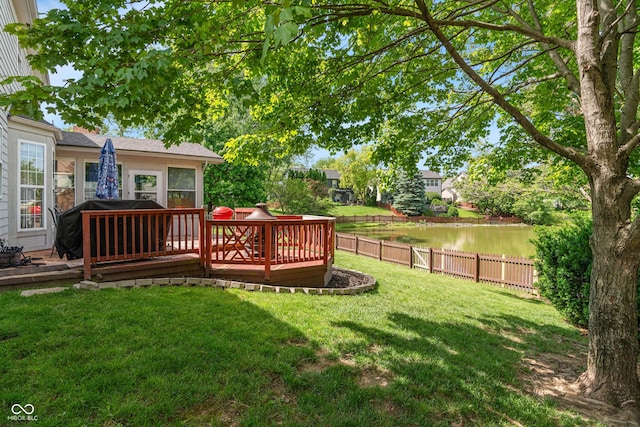 8376 Glen Highlands Dr, Indianapolis, IN 46236 - view of yard featuring a deck with water view