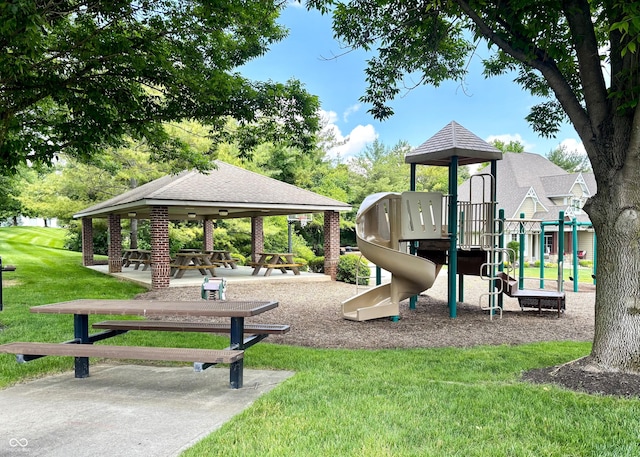 11700 Harvest Moon Dr, Noblesville, IN 46060 - community jungle gym featuring a gazebo and a yard