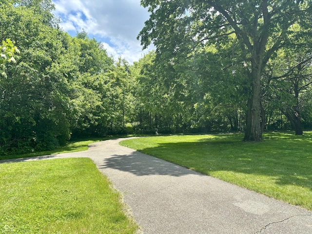 11700 Harvest Moon Dr, Noblesville, IN 46060 - surrounding community featuring a lawn and a forest view