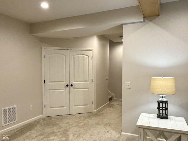 11700 Harvest Moon Dr, Noblesville, IN 46060 - hallway featuring carpet, stairway, and recessed lighting