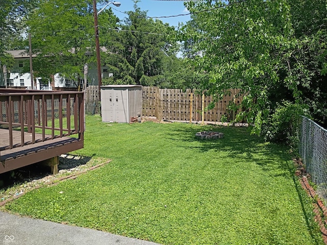 1008 E 61st St, Indianapolis, IN 46220 - view of yard featuring a wooden deck
