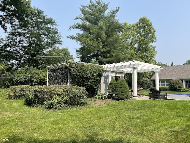 9510 Copley Dr, Indianapolis, IN 46260 - view of green lawn with a pergola and a patio area