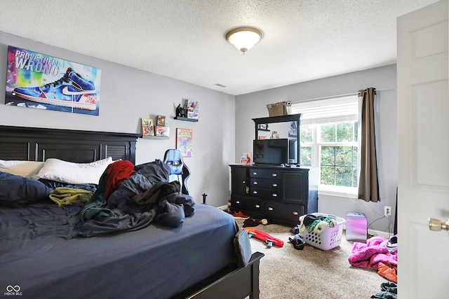 15264 Ten Point Dr, Noblesville, IN 46060 - bedroom with carpet flooring and a textured ceiling