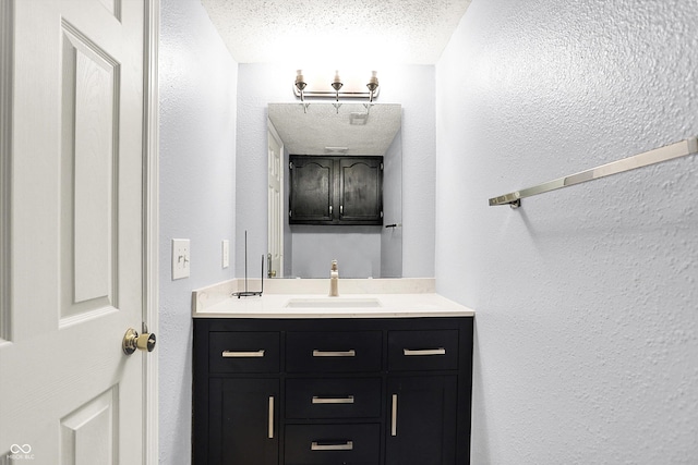 15264 Ten Point Dr, Noblesville, IN 46060 - bathroom with vanity, a textured wall, and a textured ceiling
