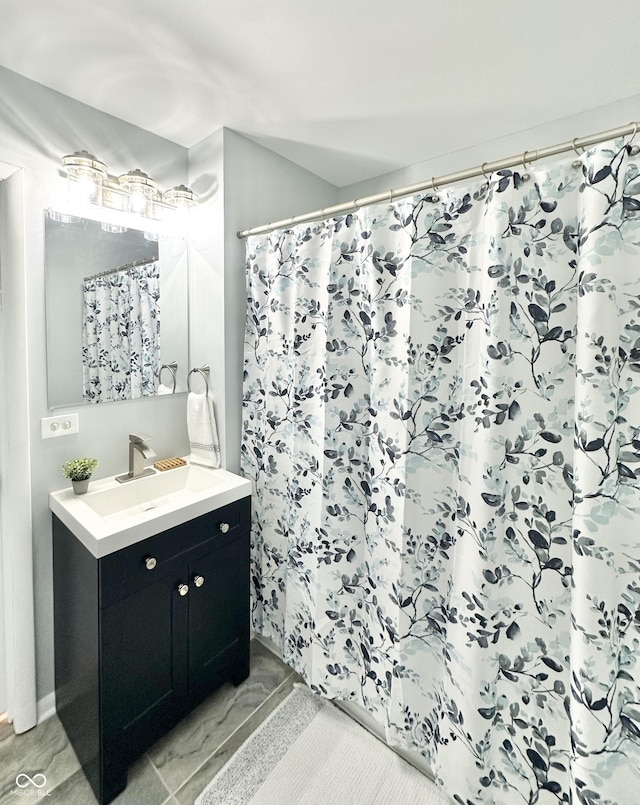 3594 Roland Dr, Kingman, IN 47952 - bathroom with vanity and a shower with curtain