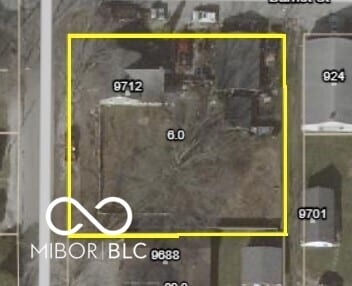 9712 N Price St, Knightsville, IN 47857 - aerial view of property's location with property boundaries highlighted