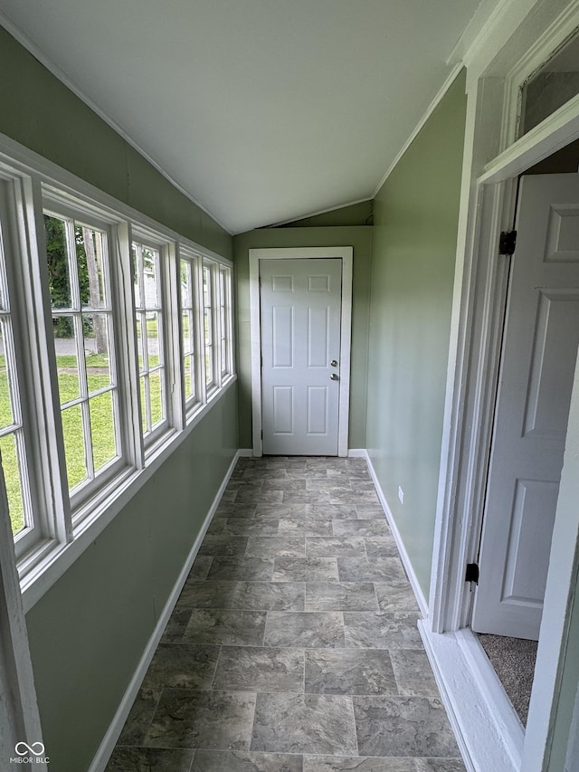 707 N Water St, Hillsboro, IN 47949 - unfurnished sunroom featuring lofted ceiling