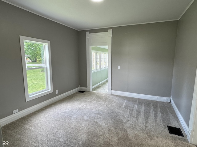 707 N Water St, Hillsboro, IN 47949 - unfurnished room with plenty of natural light, carpet, crown molding, and baseboards